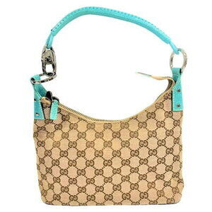 Gucci Shoulder Bag GG Logo Beige Blue Silver Handbag